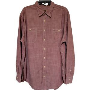 Foundry Mens 2XL 100% Cotton Rustic Red Long Sleeve Button Shirt